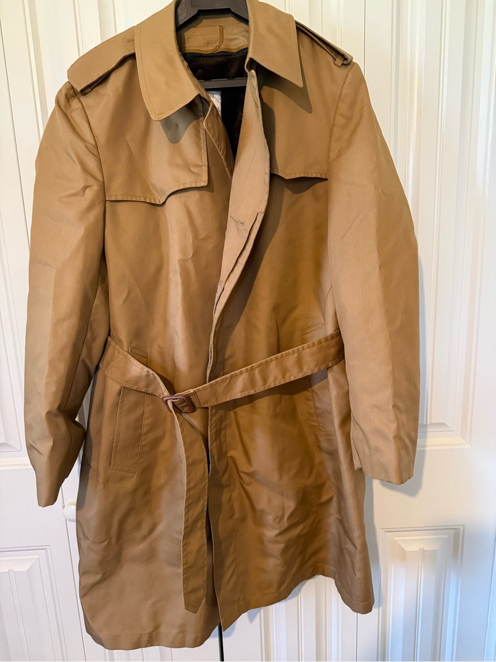 London Fog Tan Classic Belted Trench Coat